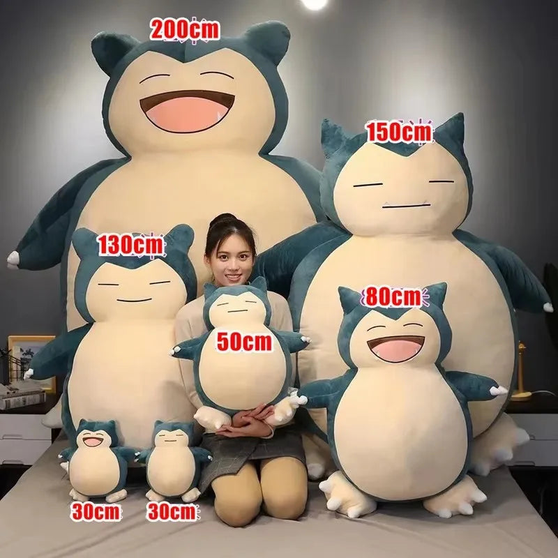 200/150cm Aoger Giant Snorlax Plush Toys Kawaii Soft Snorlax Leather Shell Plushie NO Filling Pillow Gifts For Children Pokemon