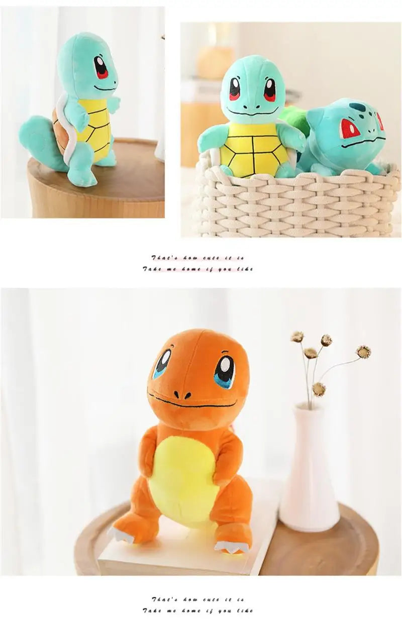 2025Pokemon Stuff Plush Toys Kawaii Pikachu Pichu Charmander Squirtle Psyduck Anime Soft Dolls Doll Kids Birthday Christmas Gift