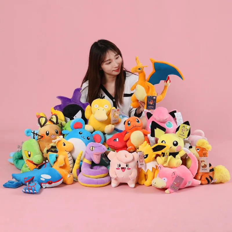 POKEMON Original Plush Toy Gengar Pikachu Kawaii Charizard Genuine Plush Doll Soft Cute Cartoon Piplup Toys for Kids Gift